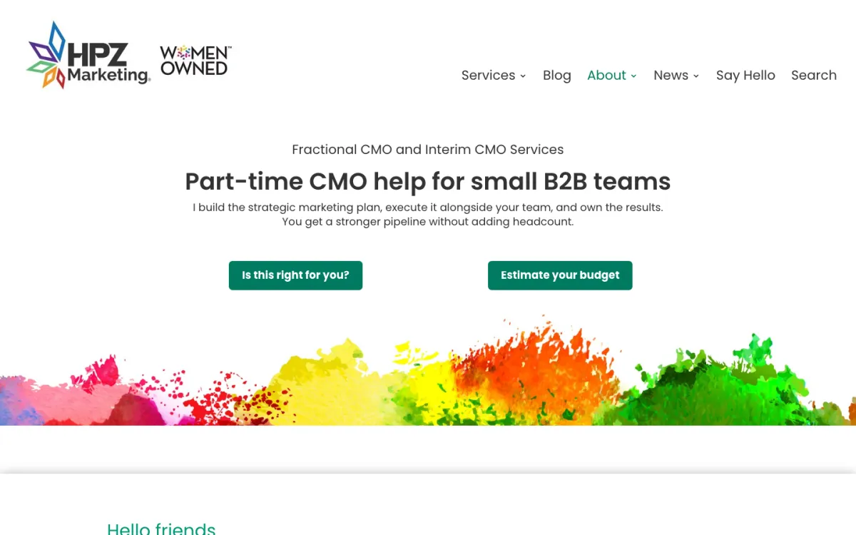 HPZ Marketing homepage, captured September 28, 2026